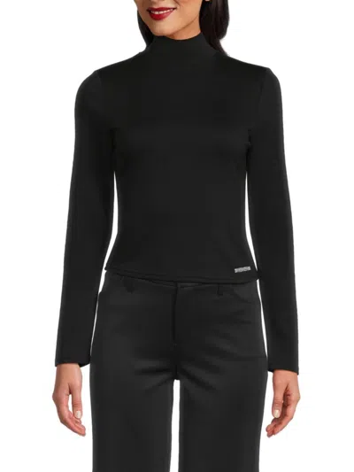 Hudson Women's High Neck Top In Black Beauty