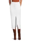 Hudson Women's High-rise Reconstructed Denim Midi-skirt In White