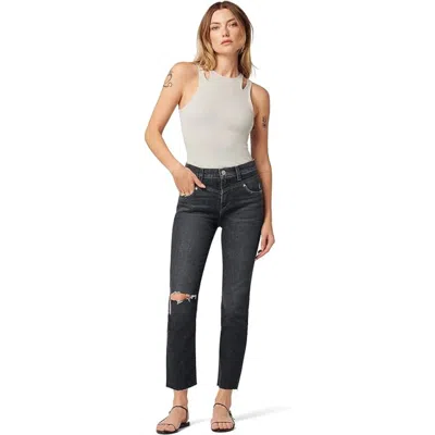 Hudson Women's  Jeans Holly Black Denim Dark Wash High-rise Straight Leg Jzz179 In Gray