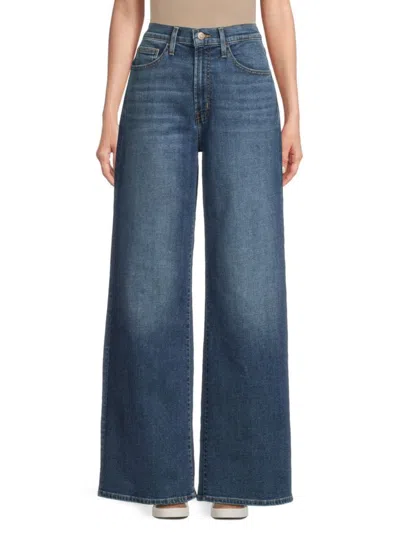 Hudson Babies' Women's Jolene Whiskered Wide-leg Jeans In Blue