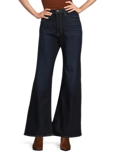 Hudson Babies' Women's Jolene Wide-leg Dark-wash Jeans In Blue
