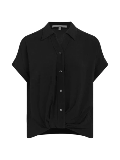 Hudson Women's Knotted Button-front Shirt In Black
