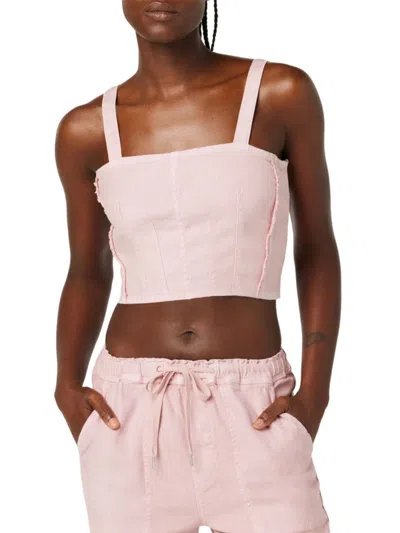 Hudson Womens Corset Seamed Adjustable Straps Cropped In Zephyr