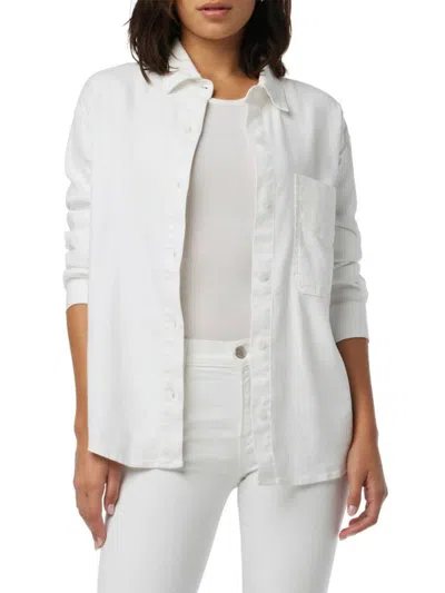 Hudson Women's Linen Blend Oversized Shirt In White