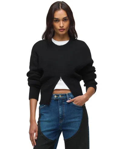 Hudson Women's Lizbeth Front-zip Cropped Sweater In Black