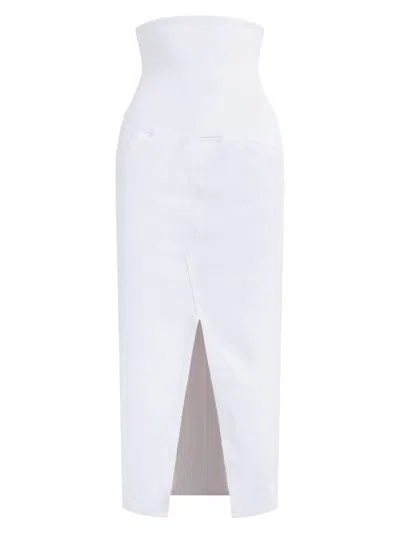 Hudson Women's Maternity Denim Maxi Skirt In White