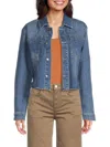 Hudson Jeans Micro Cropped Jacket In Arianna Blue