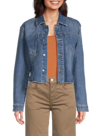 Hudson Women's Micro Crop Denim Jacket In Arianna Blue