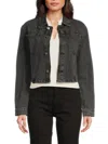 Hudson Women's Micro Cropped Denim Jacket In Black