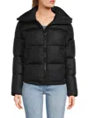 Hudson Women's Mock Collar Puffer Jacket In Black