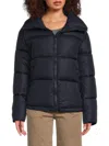 Hudson Women's Mock Collar Puffer Jacket In Navy
