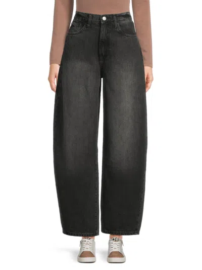 Hudson Women's Molina Barrel-leg Denim Jeans In Black