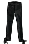 Hudson Women's Nico High Rise Bow Coated Skinny Ankle Jeans In Black In Black