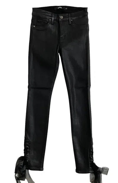 Hudson Women's Nico High Rise Bow Coated Skinny Ankle Jeans In Black