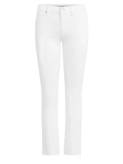Hudson Women's Nico Mid-rise Slit Straight Ankle Jeans In Spring White