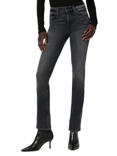 Hudson Women's Nico Mid Rise Stretch Straight Jeans In Black Star