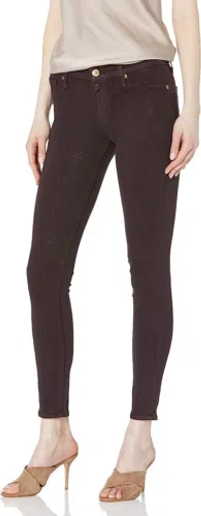 Pre-owned Hudson Women's Nico Midrise Skinny Jean With Supple Gold-sparkle Coating In Tactics