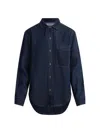 Hudson Jeans Oversized Button Down Shirt In Blue