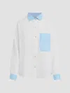 Hudson Jeans Oversized Button Down Shirt In White