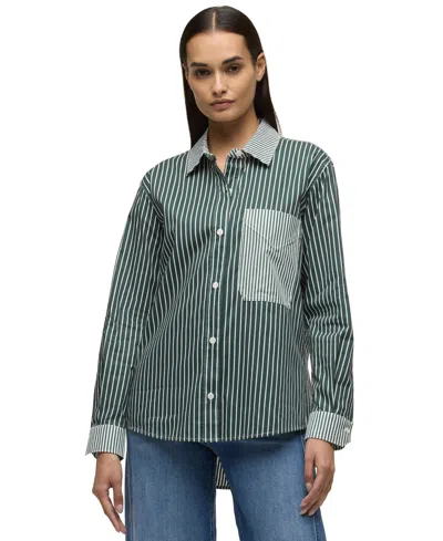 Hudson Jeans Oversized Button Down Shirt In Green