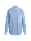 Hudson Oversized Button Down Shirt In Blue