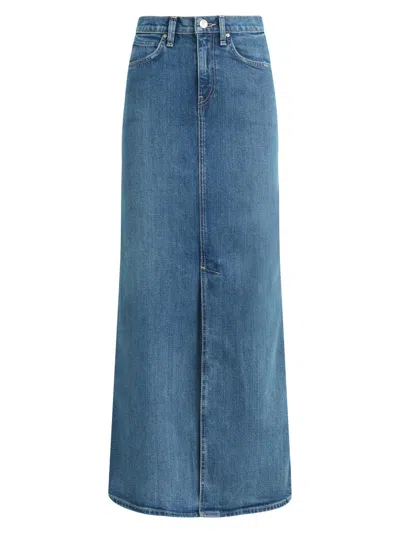 Hudson Reconstructed Midi Jean Skirt In Lucent In Sugarcoat