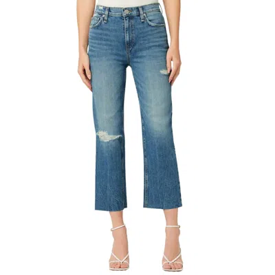 Hudson Women's Remi High Rise Distressed Cropped Straight Leg Jeans In Stunner In Blue