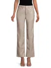 Hudson Women's Remi High Rise Faux Leather Straight Jeans In Moon Rock