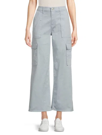 Hudson Babies' Women's Rosalie High Rise Wide Leg Cargo Pants In Light Grey