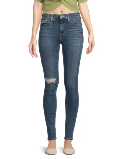 Hudson Babies' Women's Rosalie Whiskered Distressed Jeans In Blue