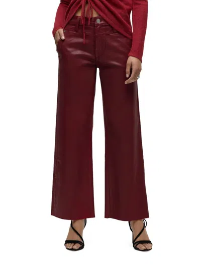 Hudson Women's Rosie Coated High-rise Stretch Wide-leg Jeans