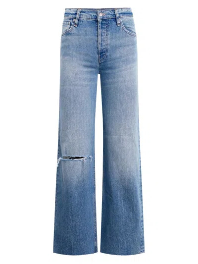 Hudson Women's Rosie Distressed High-rise Wide-leg Jeans In Blue