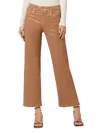 Hudson Rosie Coated High Waist Ankle Wide Leg Jeans In Tobacco Brown