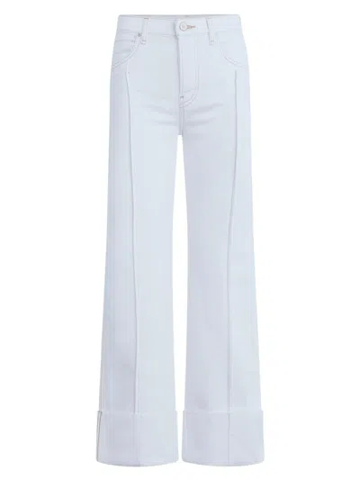 Hudson Women's Rosie High-rise Pintucked Wide-leg Jeans In White