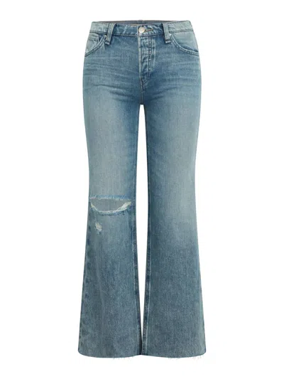 Hudson Women's Rosie Wide Leg Jeans In Young At Heart Destroyed In Blue