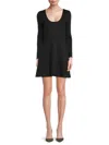 Hudson Jeans Long Sleeve Skater Dress In Black