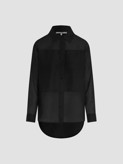 Hudson Women's Sheer Oversized Button-front Shirt In Black