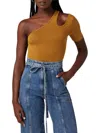 Hudson Asymmetric Cutout One-shoulder Bodysuit In Desert Sand