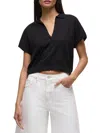 Hudson Jeans Draped Collared Sweater In Black
