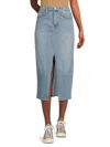 Hudson Women's Slit Denim Midi Skirt In Mars