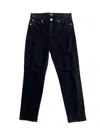 Hudson Women's Zoeey Distressed High Rise Straight Crop Jeans In Black In Black