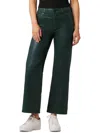HUDSON WOMENS CROPPED COATED WIDE LEG JEANS