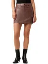 HUDSON WOMENS FAUX LEATHER CARGO MINI SKIRT