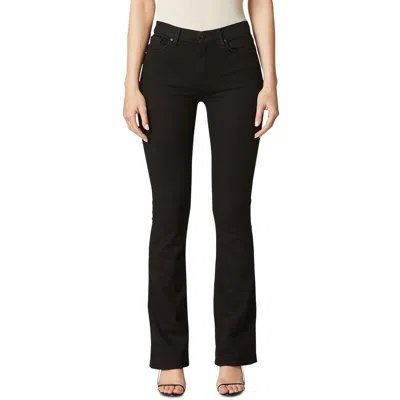 Hudson Womens High Waist Denim Bootcut Jeans In Black