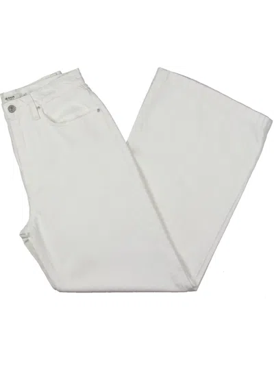 Hudson Womens Pocket Cotton Wide Leg Pants In White