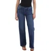 Hudson Womens Raw Hem Denim Straight Leg Jeans In Blue