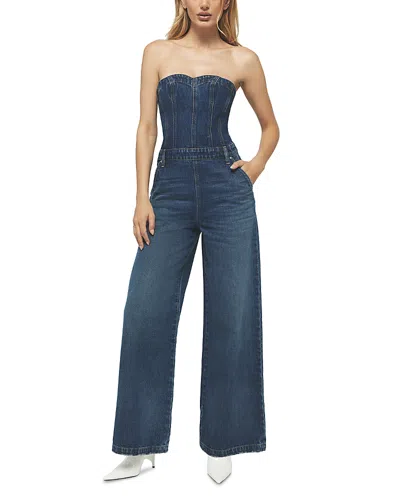 Hudson X Rivet The Creator Sweetheart Denim Jumpsuit In Stone Blue
