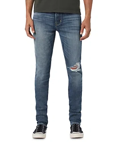 Hudson Zack Skinny Distressed Jeans In Monsoon Blue