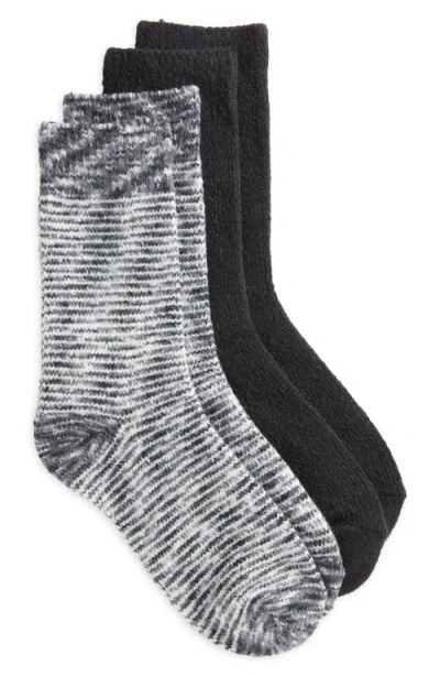 Hue 2-pack Space Dye Boot Socks In Charcoal Stripe Pack