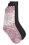 Hue 2-pack Space Dye Boot Socks In Eggplant Geo Pack